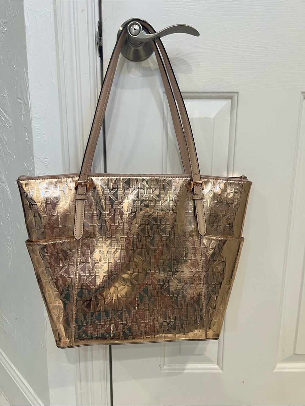 GUESS Brown Textured Satchel Shoulder Bag – Chic & Spacious